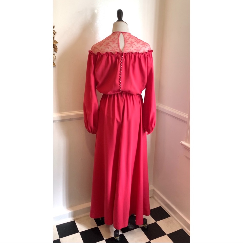 Vintage 1970’s magenta victorian inspired dress!